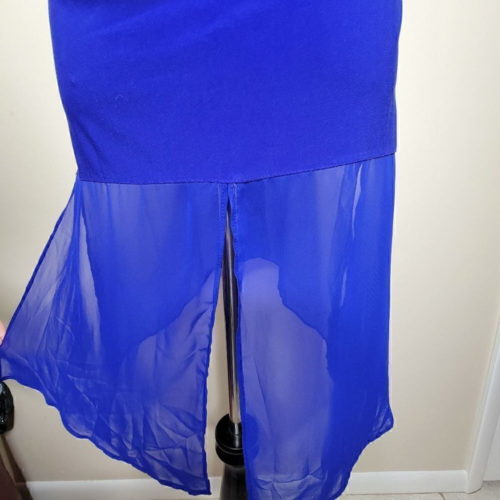 Adele & May Sheer Sleeveless Button Front Tunic Blue Size Small - Picture 8 of 10